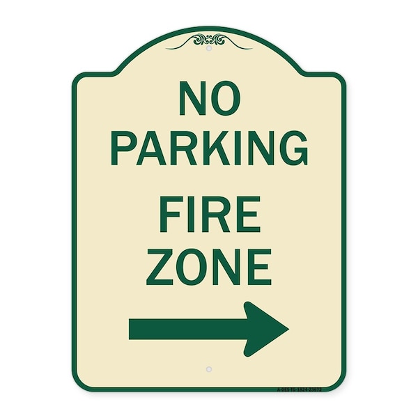 Signmission No Parking Fire Zone W/ Right Arrow Heavy-Gauge Aluminum Sign, 24" x 18", TG-1824-23672 A-DES-TG-1824-23672 - main